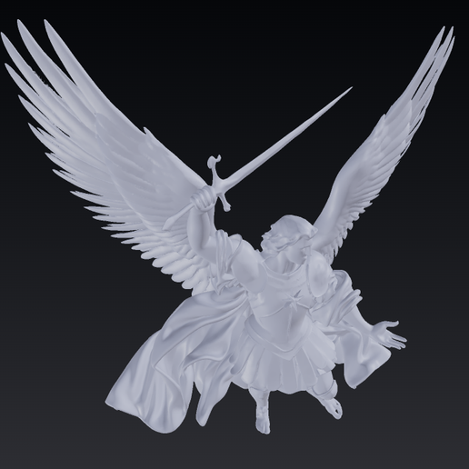 👾 Saint Michael the Archangel - 3D Printable Statue・ OBJ File for 3D ...