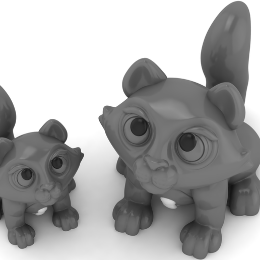 Stylized Monochromatic Raccoon Miniature Set