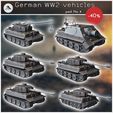 HM-WX-P04-Tiger-I-and-variants-pack-No.-1.jpg German WW2 vehicles pack No. 4 (Tiger I and variants) - Germany Eastern Western Front Normandy Stalingrad Berlin Bulge WWII