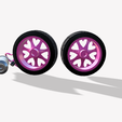 Loverim-v424.png LOVERIM WHEEL SET FOR 1/24 - 1/25 MODEL KIT. (FR & RR RIMS + STEERING WHEEL +  MUFFLER)