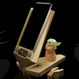Preview02.png Star Wars Phone Holder - Darth Vader and Baby Yoda - 2 for 1 3D print model