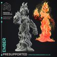 Ember-1.jpg Ember - Fire Elemental - Dungeon Cleaning Inc - PRESUPPORTED - Illustrated and Stats - 32mm scale