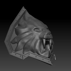 BasicLion3.jpg World of Warcraft Varian Wrynn Lion Shoulder Pauldron 3D Printable .STL File