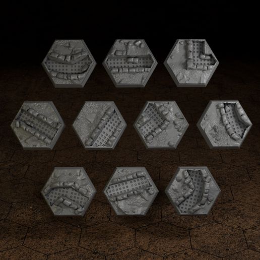 Scenic Hex Bases - Battle Trench