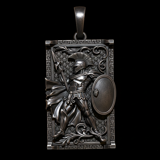 Spartan Warrior Shield Pendant