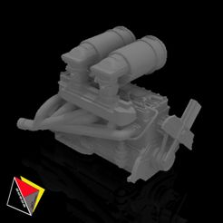 0117_Engine_Hudson_6Inlines_Twin_H_Power_R0117_164.jpg STL file 1/64 Scale Twin H Power Engine Diecast Hot Wheels Hudson Hornet・3D printer design to download