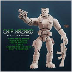 CHIP_PROMO_1_1.jpg 3D file Small Soldiers - Major Chip Hazard - Platoon Leader - Replica statue・Model to download and 3D print