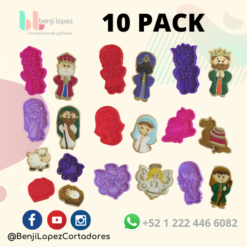 CHRISTMAS 10 PACK NATIVITY COOKIE CUTTER/ KIT 10PCS CHRISTMAS BIRTH COOKIE CUTTER - 3D model önizlemesi