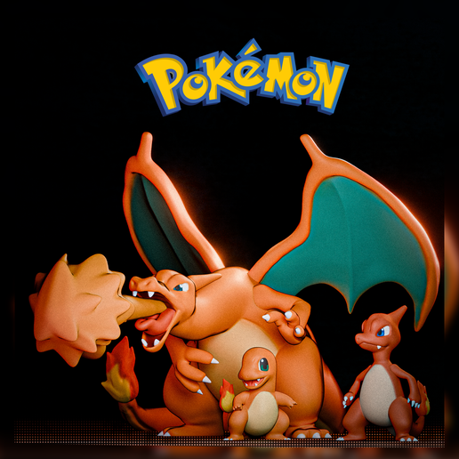 🐉 Chamander evolutions・ STL File for 3D printing・Cults