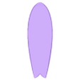 twin fin surfboard v2.obj planche de surf à double dérive