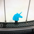 bike-unicorn-blue.png STL file Unicorn Car Truck Bike Bicycle Van Tire Tyre Wheel Valve Stem Caps Cover・3D printable model to download