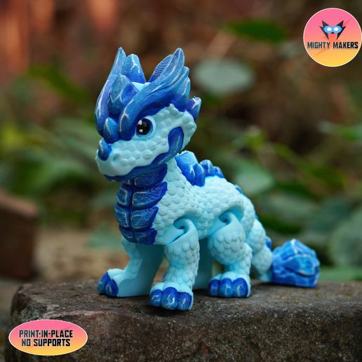 🧊 PRINT IN PLACE FLEXI ICE DRAGON ARTICULATED・ STL File for 3D printing ...