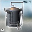 1-PREM.jpg Round industrial tank with multiple pipes and access staircase (11) - Modern WW2 WW1 World War Diaroma Wargaming RPG Mini Hobby