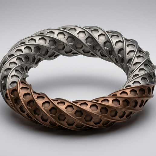 TWISTED TOROID WITH HONEYCOMB PATTERN