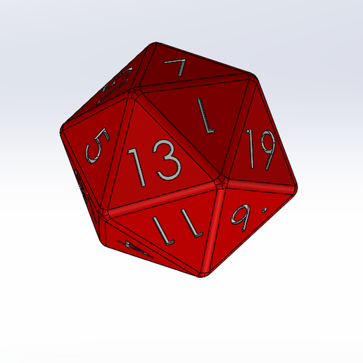 20-sided dice 3D model