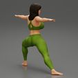 10003.jpg Young Woman Practicing Yoga Lesson Doing Warrior Two 3D Print Model