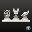 Tirupati-Balaji-Tirumala-Venkateshwara-swamy-tilak-3d-logo-emblem-1.png-3.png Elegante Tirupati Balaji Símbolo Sagrado Set | Chakra Tilak Shankh Emblema Trio | Vaishnav Hindu Decor | Dashboard Car Emblem Temple STL | 8" / 203 Mm