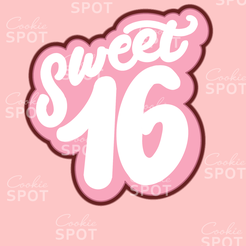 Untitled_Artwork-4.png STL file Sweet 16 Plaque Cookie Cutter・3D print model to download