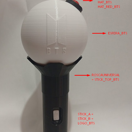 🎭 BTS LIGHTSTICK・ STL File for 3D printing・Cults