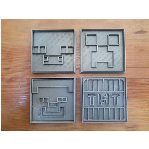 Set x4 cookie cutter minecraft 3D model