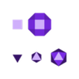 Basic_geometric_shapes_D4_D6_D8_D20_and_D26.STL Basic geometric shapes D4, D6, D8, D20 and D26