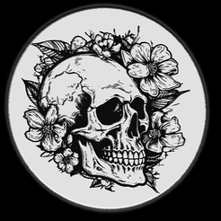 11a.png Datei STL FLORALER TOTENKOPF-LITHOPAN-LEUCHTKASTEN - 11・Modell für 3D-Druck zum herunterladen