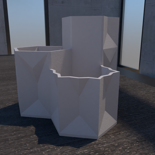 3 Flower Pot - 3D model önizlemesi