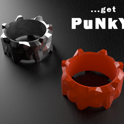02.png Archivo STL Anillo Punky・Modelo para descargar y imprimir en 3D