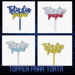 topper-2.jpg STL-Datei Topper Happy Dad's Day kostenlos・3D-Druck-Idee zum Herunterladen