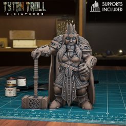 Dwarf05B.jpg STL file Bearded Female Dwarf 05 [Pre-Supported]・3D printing template to download