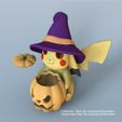 Pikachu pokemon halloween - cults 1.jpg Free 3D file Pikachu With Pumpkin Pokemon Halloween・3D printable model to download