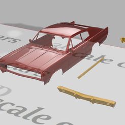1.jpg STL file 1/8 scale dodge charger 1967・3D print design to download, 3dscalecars