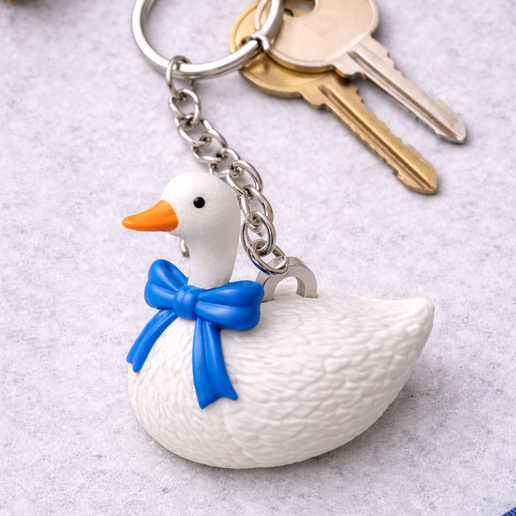Vintage Goose Keychain and Bead