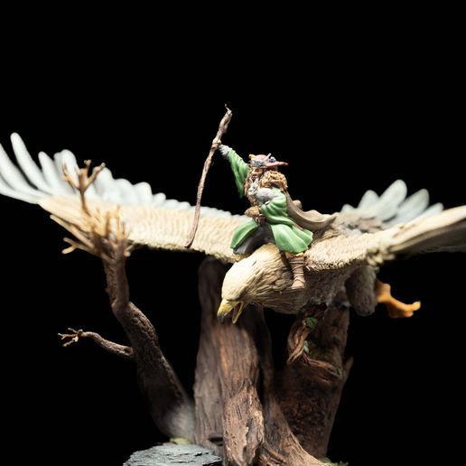 69828032-d468-4a3c-9615-ed8ba738ee34.jpg Druide auf Adler, der Ranken-Tornado wirft