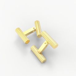 untitled.33.jpg Fichier STL Boutons de manchette à rayures jaunes・Modèle pour impression 3D à télécharger
