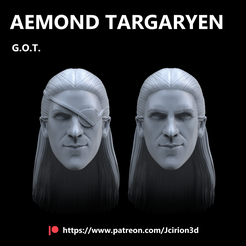 AemondTargaryen.png STL file Aemond custom head 2 pack・3D printing design to download