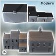 4.jpg Set of four modern buildings with French bakery and ground-floor shops (46) - Modern WW2 WW1 World War Diaroma Wargaming RPG Mini Hobby