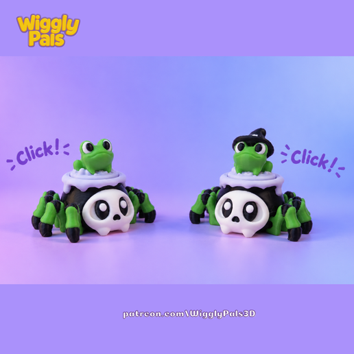 Cute Clicker & Flexi Cauldron Spider_WigglyPals3D