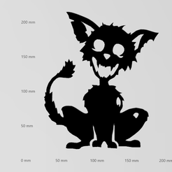 Screenshot-2023-10-01-213437.png STL file Wall tattoo Halloween scary cat・3D print model to download