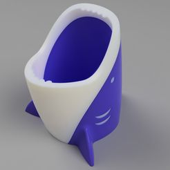 可愛鯊筆筒-藍.jpg Fichier STL gratuit Porte-crayon requin mignon・Modèle pour imprimante 3D à télécharger