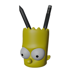 bote-lapizes.png Fichier OBJ pot à crayons bart simpson・Modèle pour imprimante 3D à télécharger