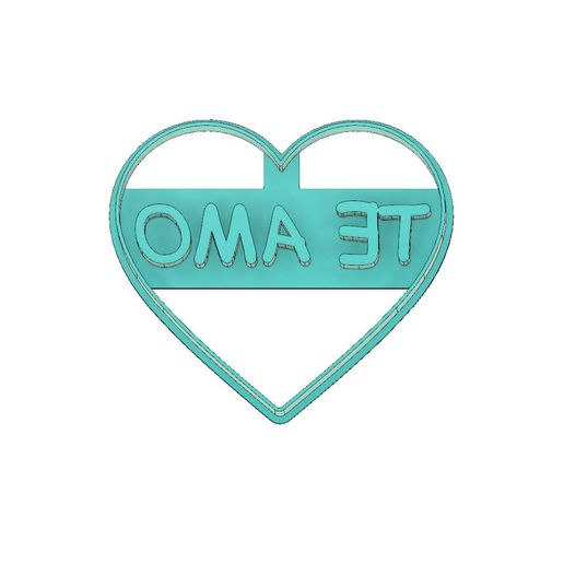 CORTADOR DE GALLETAS CORAZON TE AMO, CORTADOR DE GALLETAS 14 DE FEBRERO, CORTADOR DE GALLETAS SAN VALENTIN, CORAZON, TE AMO 3D model