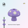 Mushroom-Straw-Topper-Cover.png Mushroom Straw Topper, Fungi Straw Charm for Stanley Cup Tumblers
