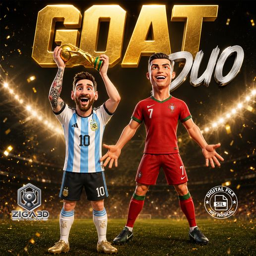 Cristiano Ronaldo & Messi - FREE !!! 3D model