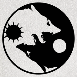 Imagen1-YING-YANG-LOBOS-SOL-Y-LUNA.png STL file WOLVES YING YANG SUN AND MOON WALL ART 2D DECORATION・3D printing idea to download