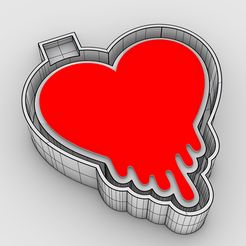 6_2-color.jpg STL file melted heart - freshie mold - silicone mold box・3D printable model to download