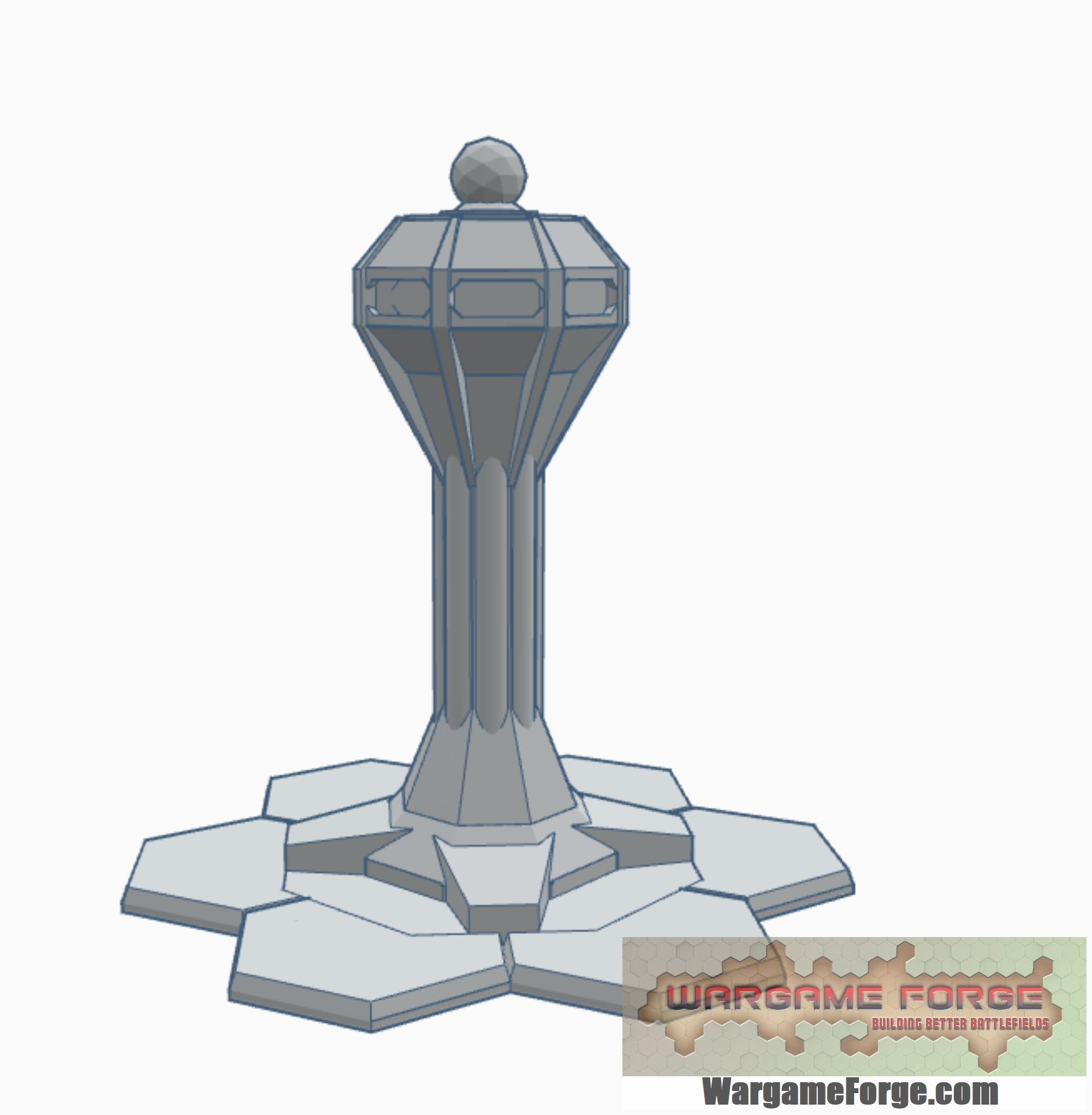 Download STL file Hex Based Air Control Tower MilHB001 • Model to 3D ...