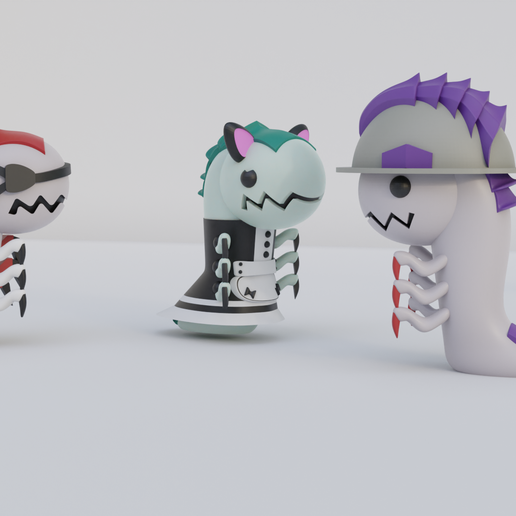 cute bugs with costumes. 3D model