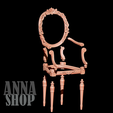 1.png 3D | STL | PRINT | MODEL | CHAIR FOR DOLL | BJD | ARMCHAIR | ROCOCO | INTERIOR | DOLL ROOM | OOAK | RESIN | COLLECTION