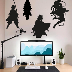all.png Fichier STL Kimetsu no yaiba 2d design pack (kimetsu no yaiba decoration pack)・Objet pour imprimante 3D à télécharger